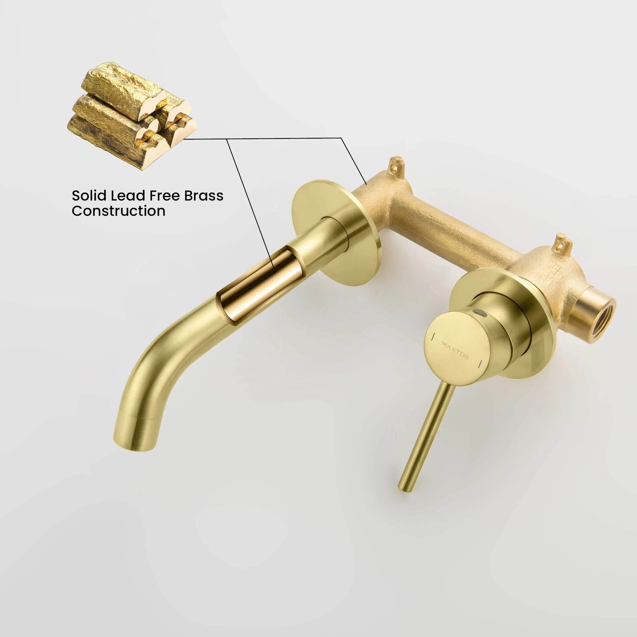 Circular Solid Brass Wall Mount Basin Faucet AB002004