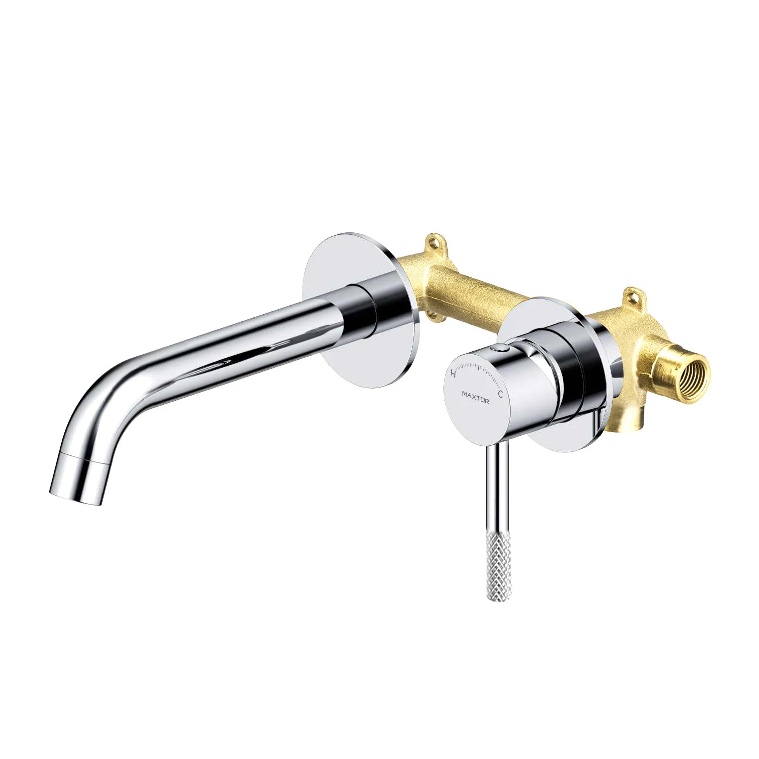 Circular Solid Brass Wall Mount Basin Faucet AB002004 Chrome