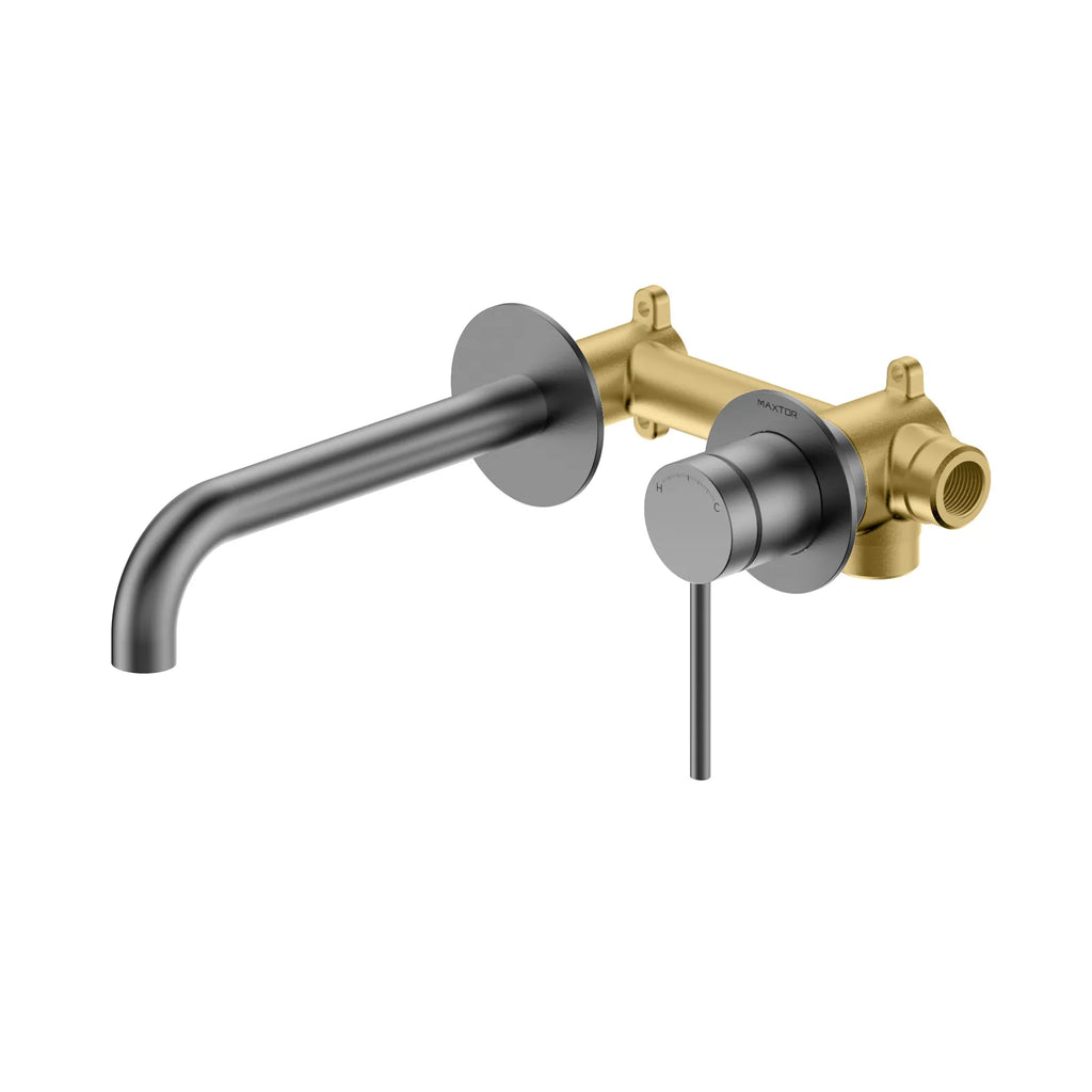 MAXTOR Wall Mounted Bathroom Basin Faucet, Vanity Vessel Faucet-AB002006 Brushed Gun Metal