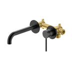 MAXTOR Wall Mounted Bathroom Basin Faucet, Vanity Vessel Faucet-AB002006 Matte Black