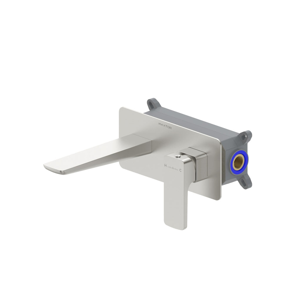 Wall Mounted Bathroom Basin Faucet – Single Handle Concealed Basin Mixer – AB002007 Brushed Nickel