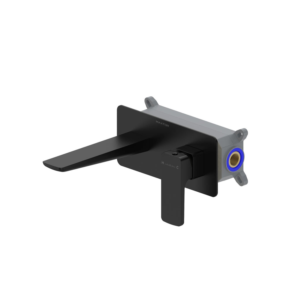 Wall Mounted Bathroom Basin Faucet – Single Handle Concealed Basin Mixer – AB002007 Matte Black