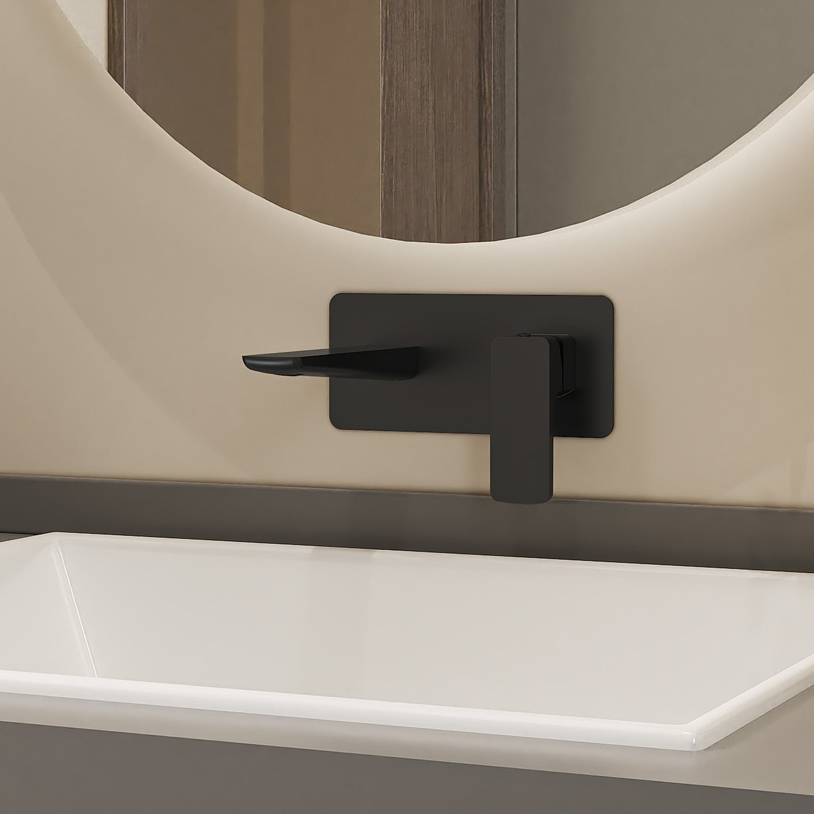 Wall Mounted Bathroom Basin Faucet – Single Handle Concealed Basin Mixer – AB002007