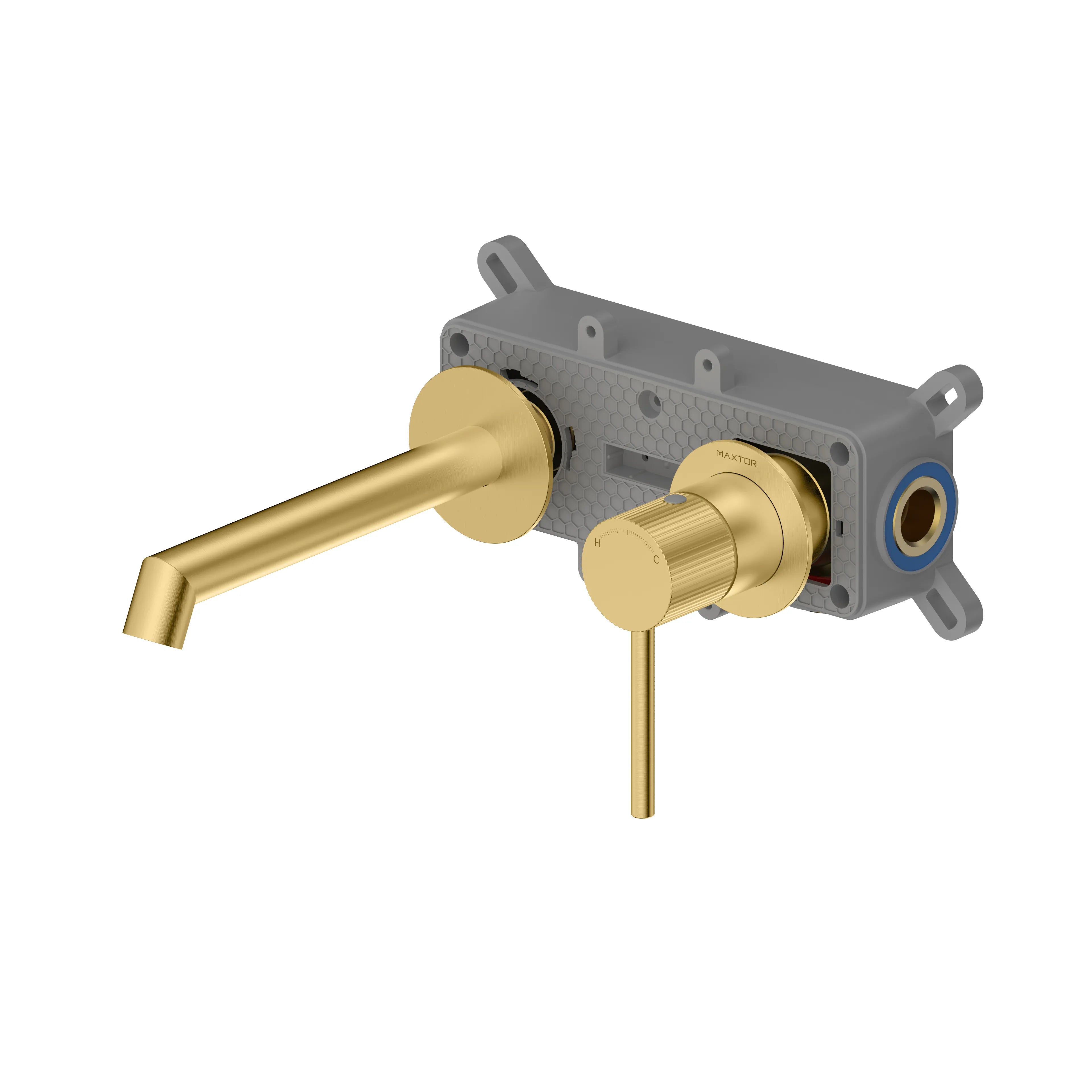 Sure Wall-Mounted Basin Mixer Tap AB002027 Brushed Gold