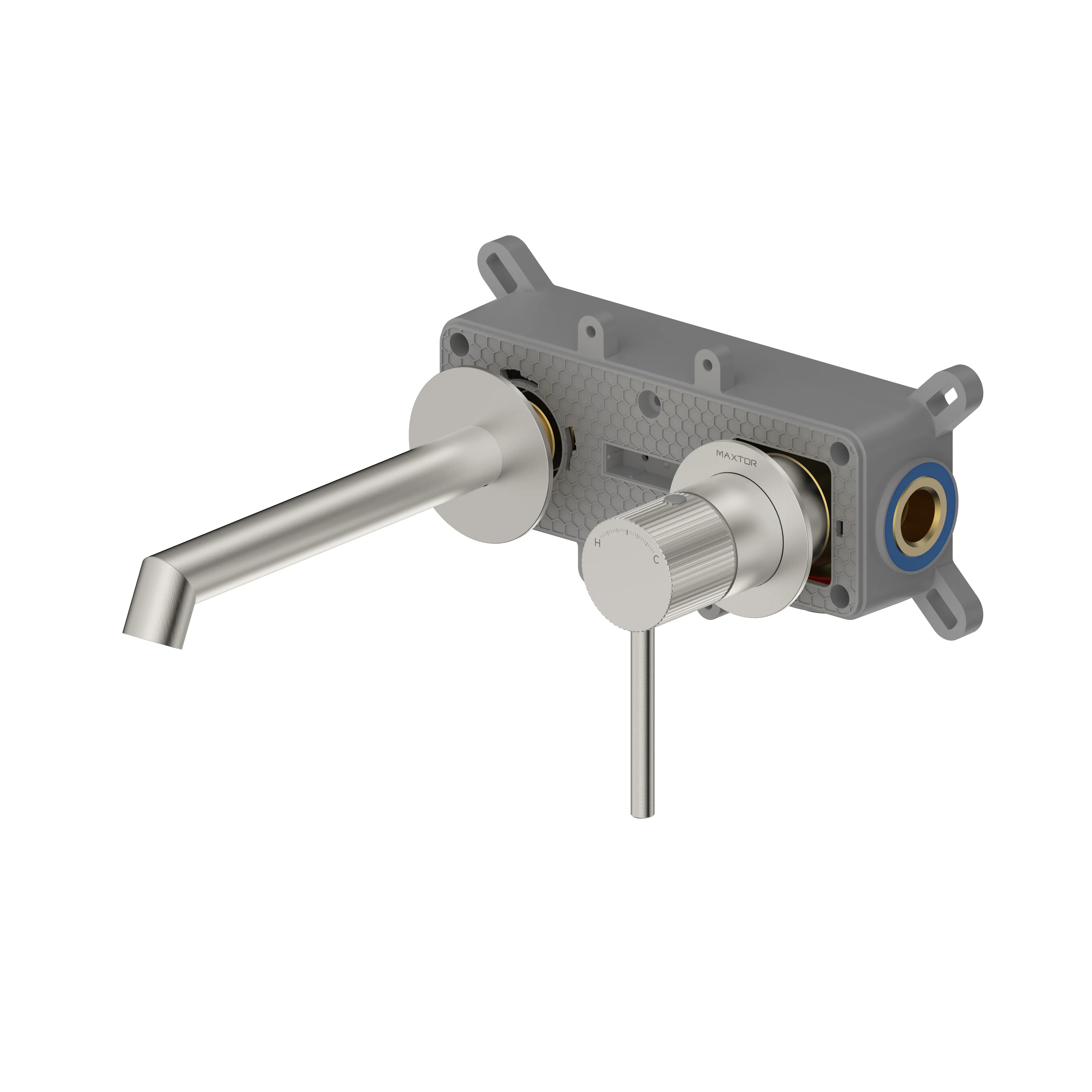 Sure Wall-Mounted Basin Mixer Tap AB002027 Brushed Nickel