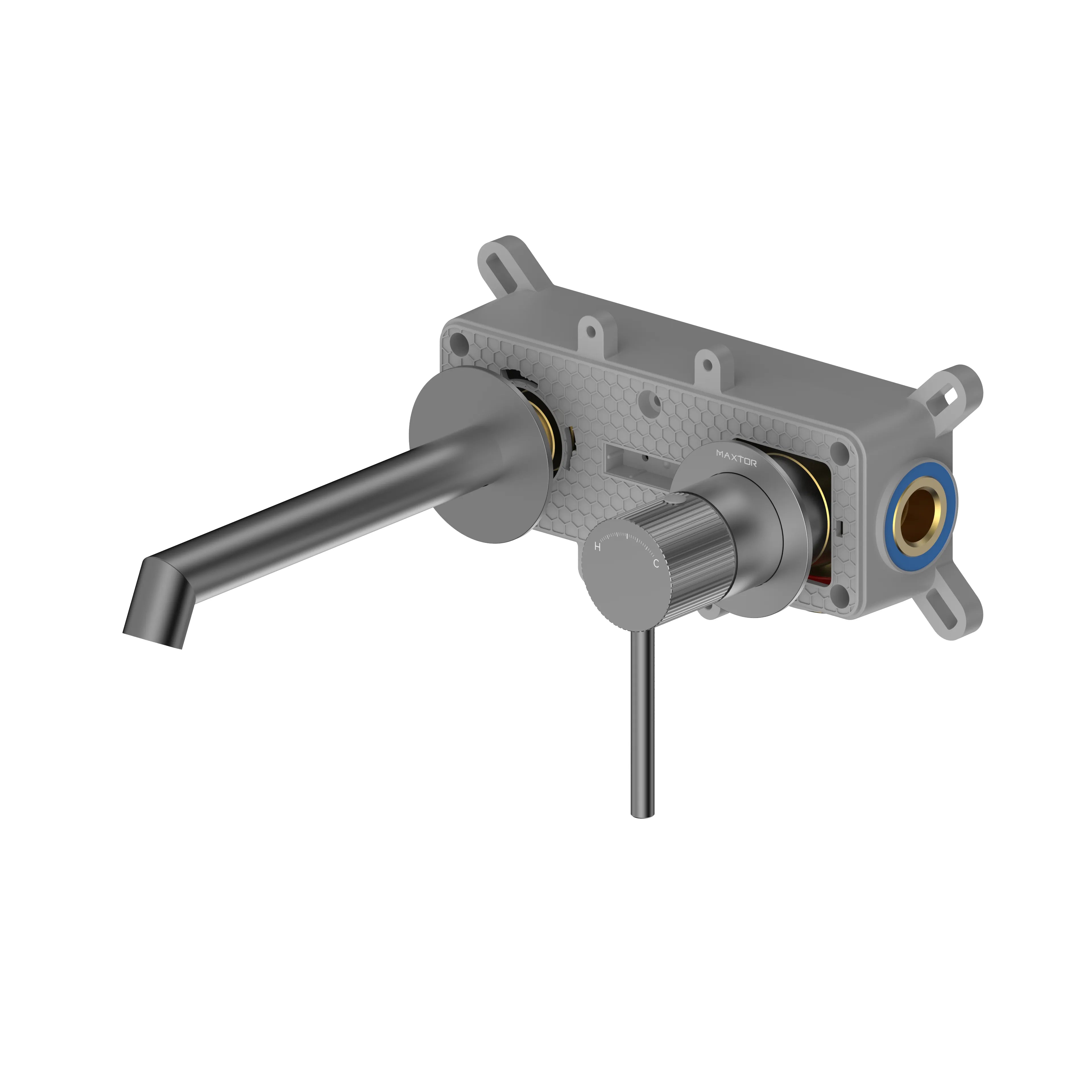 Sure Wall-Mounted Basin Mixer Tap AB002027 Brushed Gun Metal