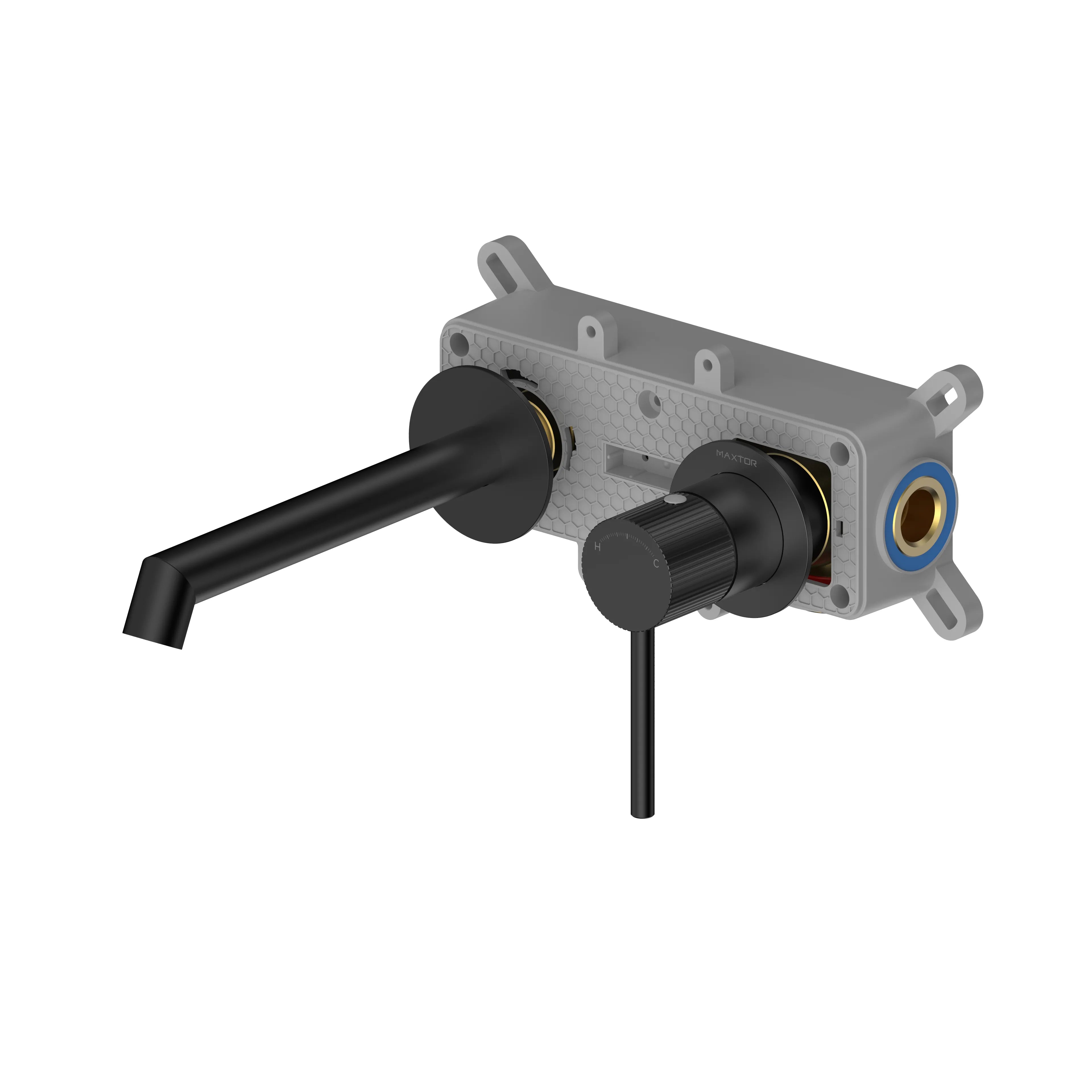 Sure Wall-Mounted Basin Mixer Tap AB002027 Matte Black