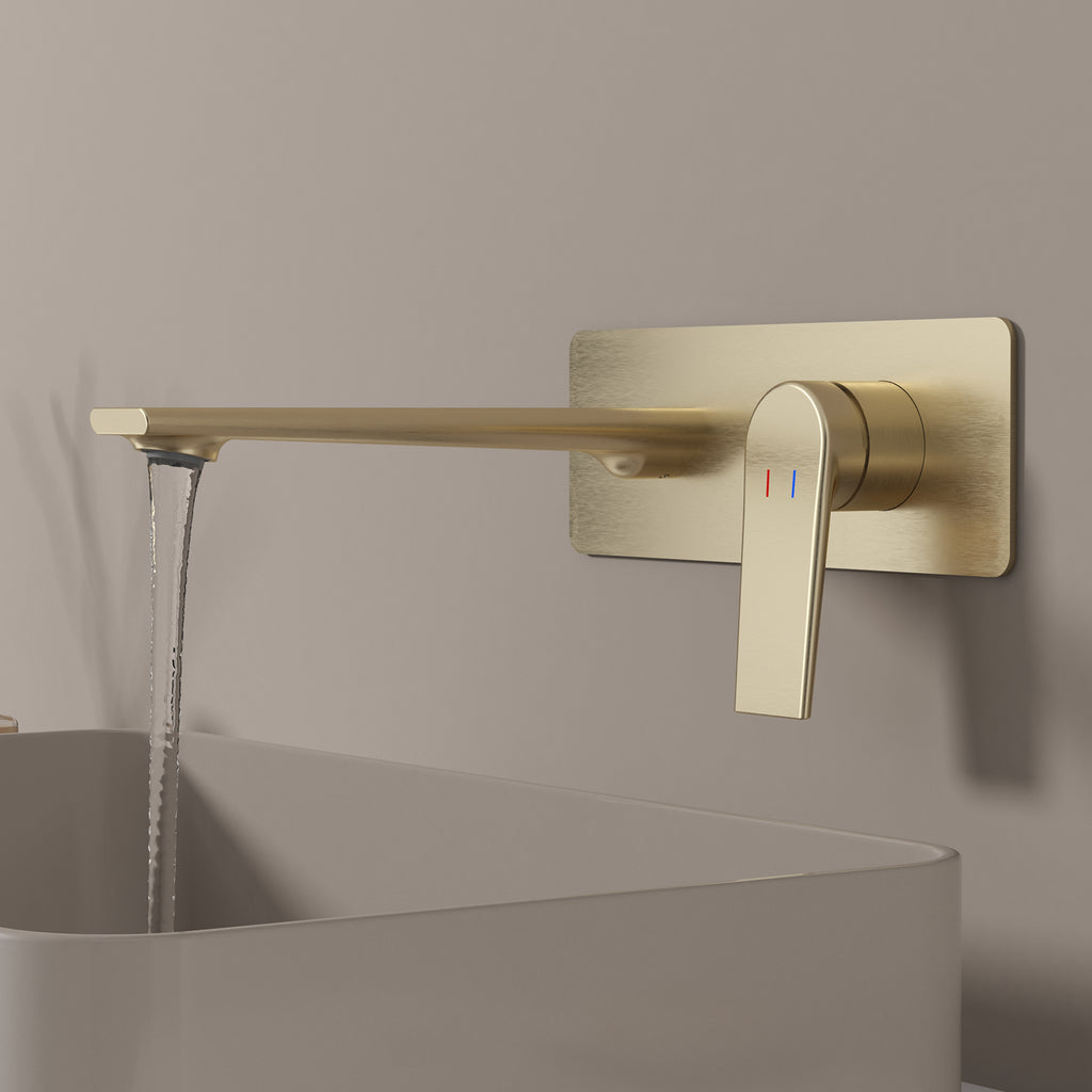 MAXTOR Wall-Mount Bathroom Vanity Basin Faucet – Single Handle Solid Brass Vessel Mixer-AB001064