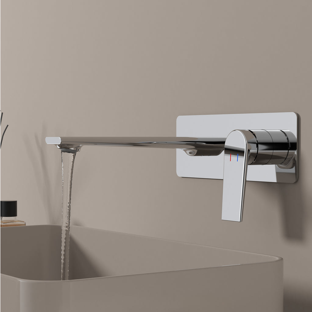 MAXTOR Wall-Mount Bathroom Vanity Basin Faucet – Single Handle Solid Brass Vessel Mixer-AB001064