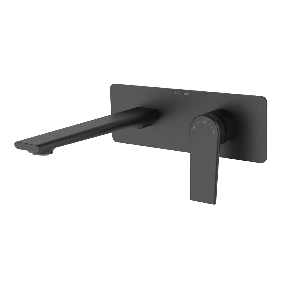 MAXTOR Wall-Mount Bathroom Vanity Basin Faucet – Single Handle Solid Brass Vessel Mixer-AB001064 Matte Black