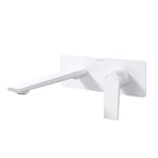 MAXTOR Wall-Mount Bathroom Vanity Basin Faucet – Single Handle Solid Brass Vessel Mixer-AB001064 Matte White