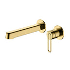 Loop Handle Wall Mounted Bathroom Basin Faucet – 2-Hole Basin Mixer – AB002069 Brushed Gold