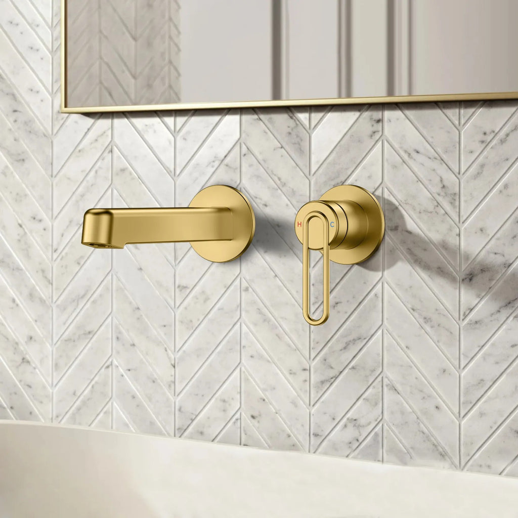 Loop Handle Wall Mounted Bathroom Basin Faucet – 2-Hole Basin Mixer – AB002069