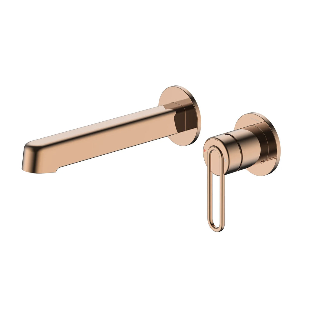 Loop Handle Wall Mounted Bathroom Basin Faucet – 2-Hole Basin Mixer – AB002069 Rose Gold