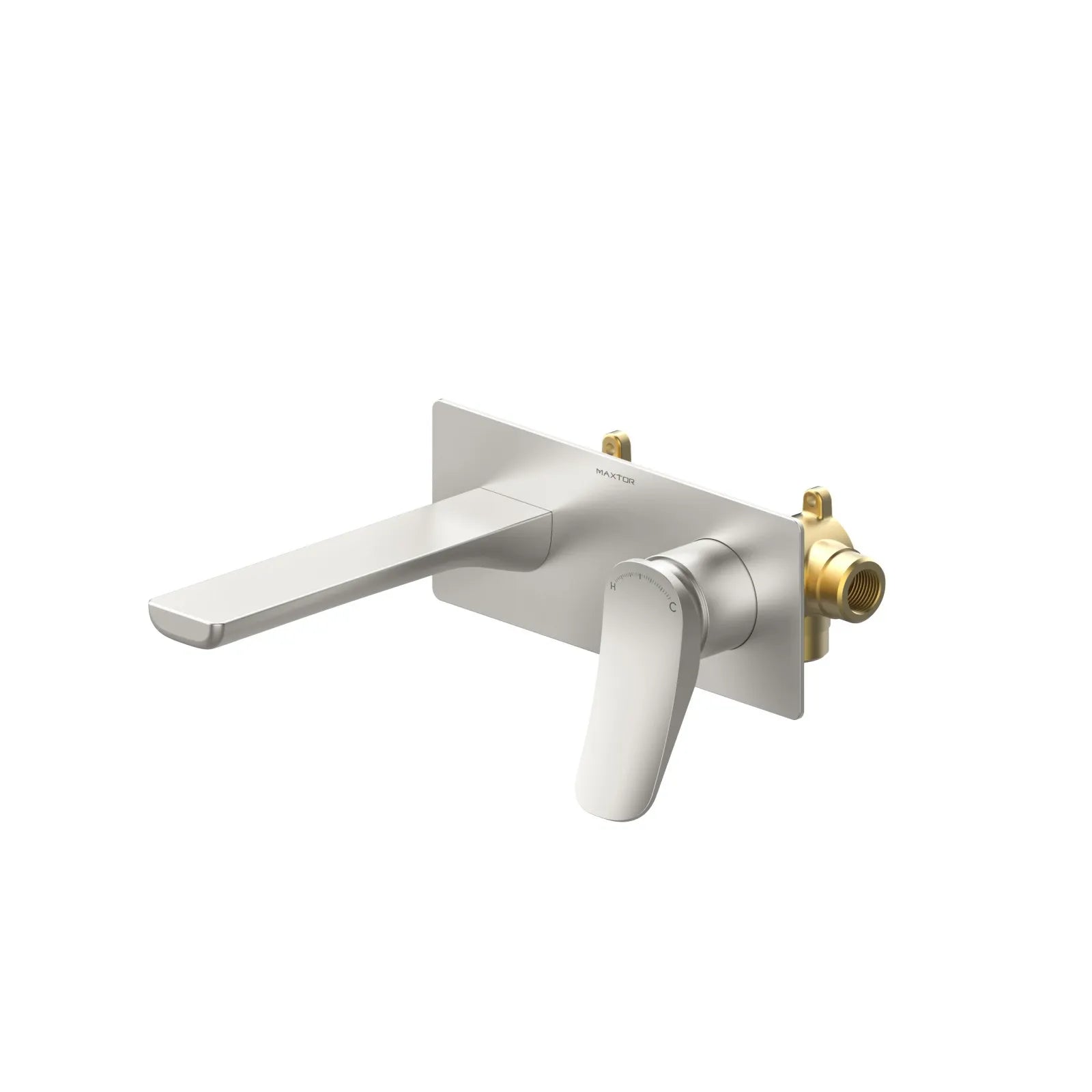 Wall Mounted Concealed Basin Faucet – Single Lever In-Wall Mixer – AB002076 Brushed Nickel