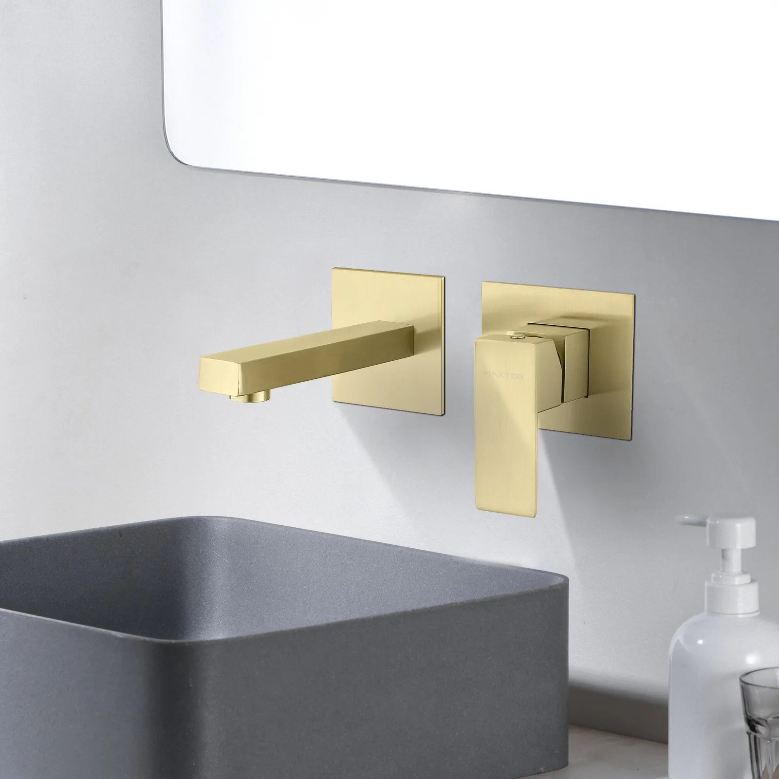 Wall-Mounted Solid brass wall faucet, Basin Faucet – Square Design AB002100