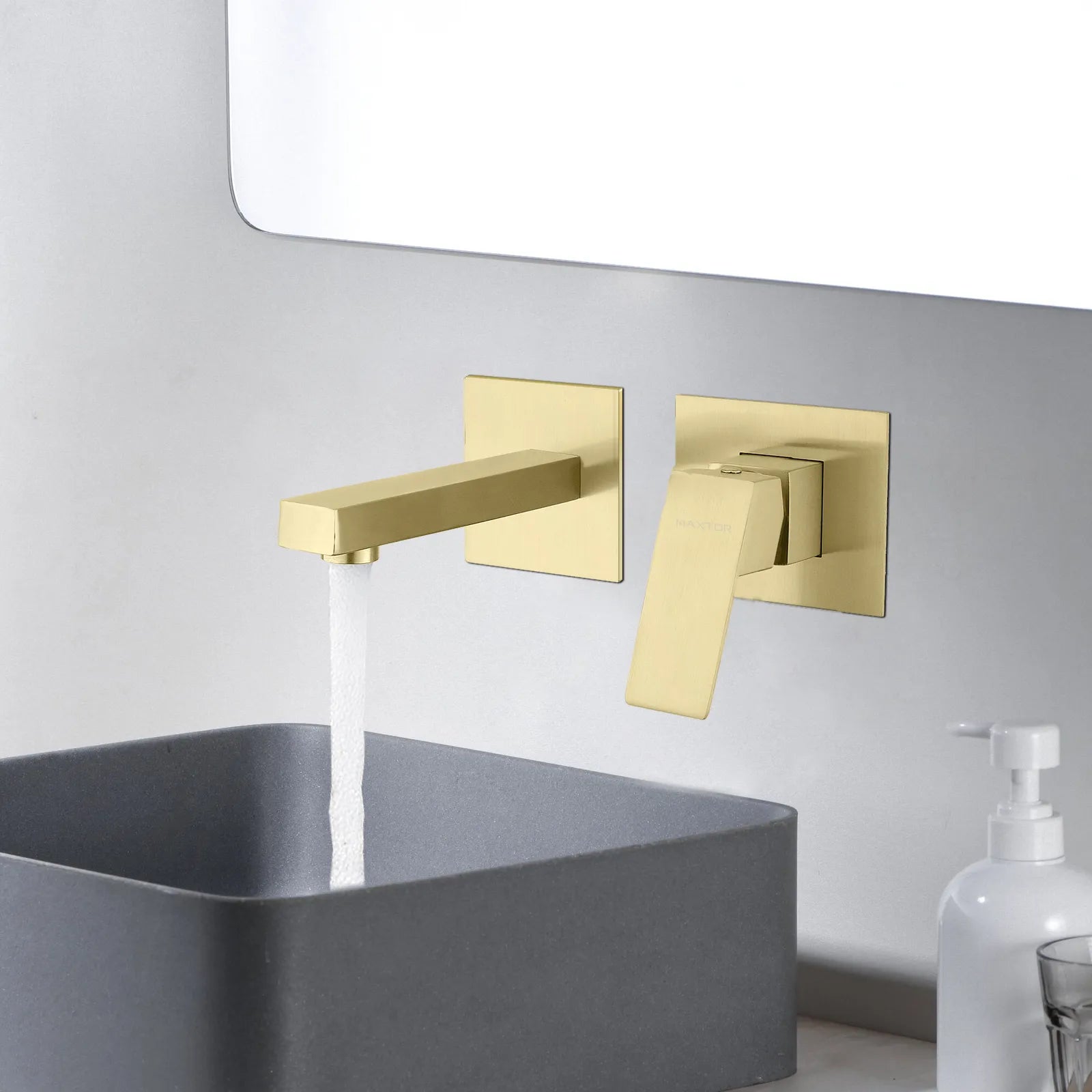Wall-Mounted Solid brass wall faucet, Basin Faucet – Square Design AB002100