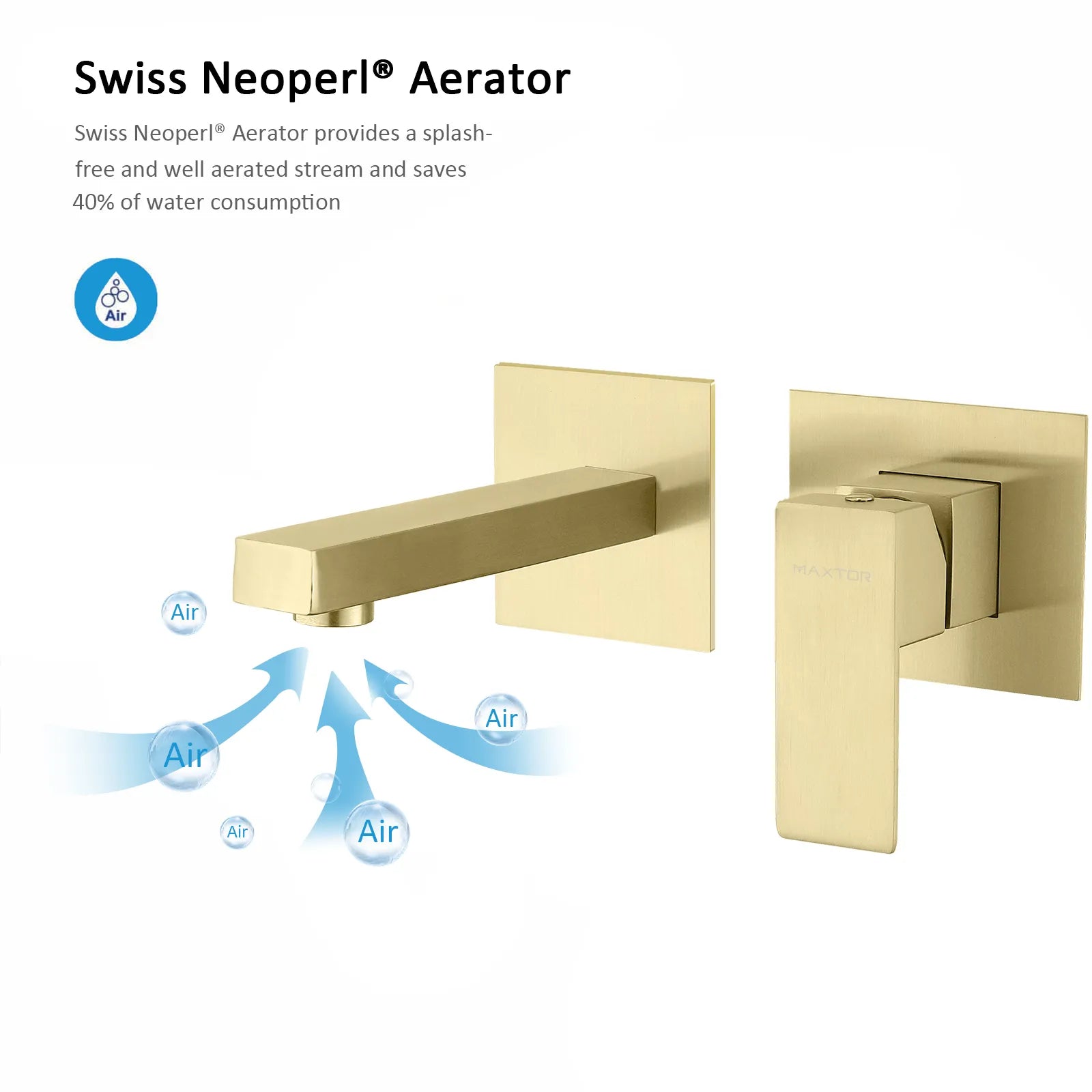 Wall-Mounted Solid brass wall faucet, Basin Faucet – Square Design AB002100