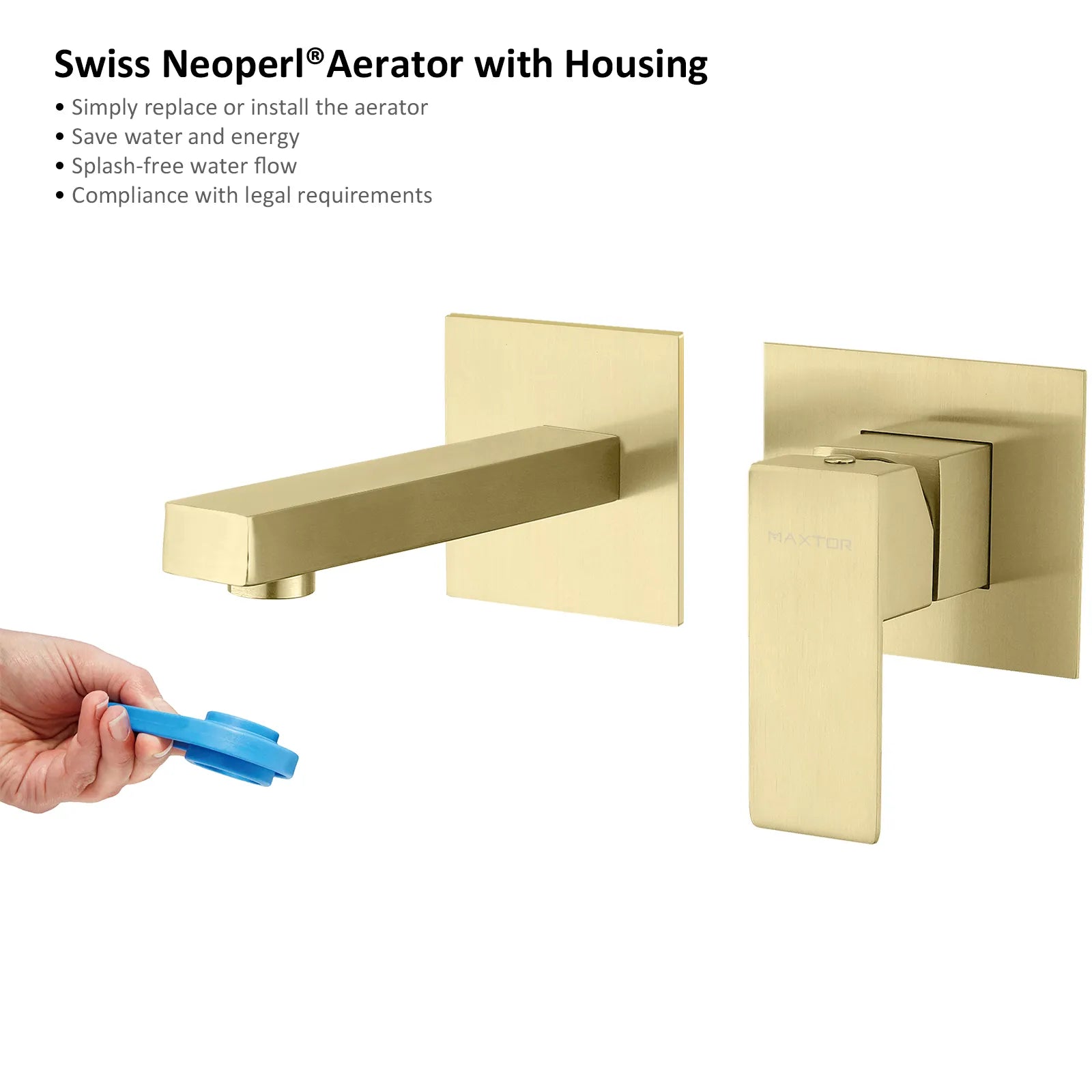 Wall-Mounted Solid brass wall faucet, Basin Faucet – Square Design AB002100