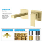 Wall-Mounted Solid brass wall faucet, Basin Faucet – Square Design AB002100