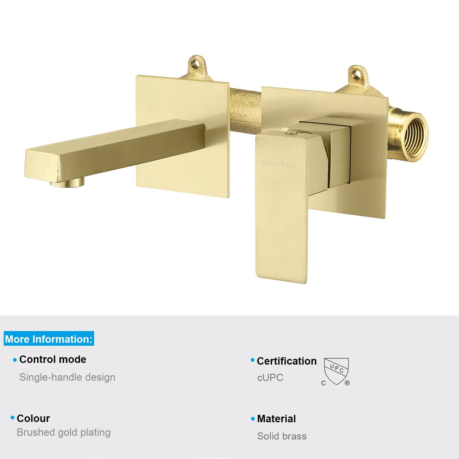 Wall-Mounted Solid brass wall faucet, Basin Faucet – Square Design AB002100