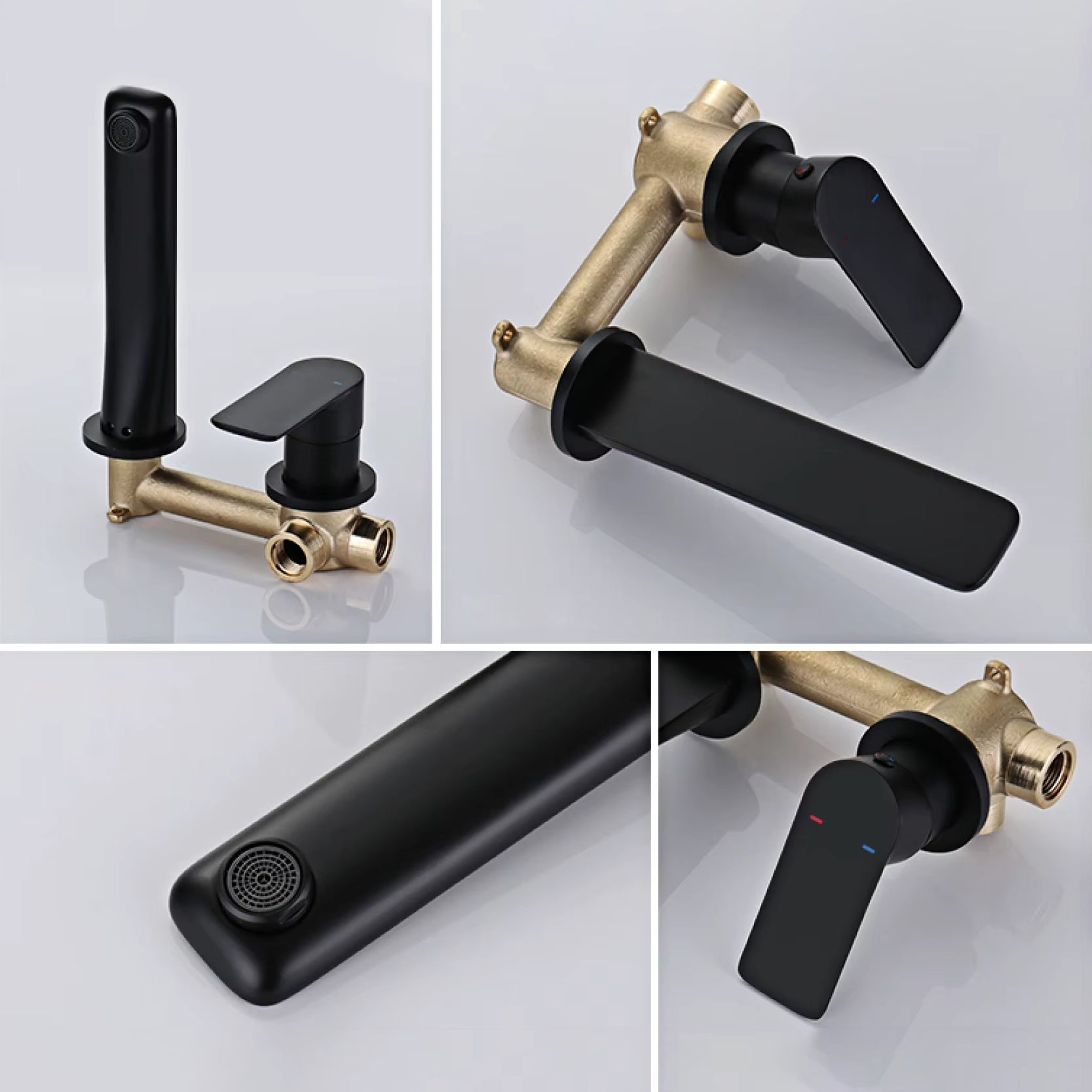 Nile Single Level Wall mounted brass basin faucet-AB003103