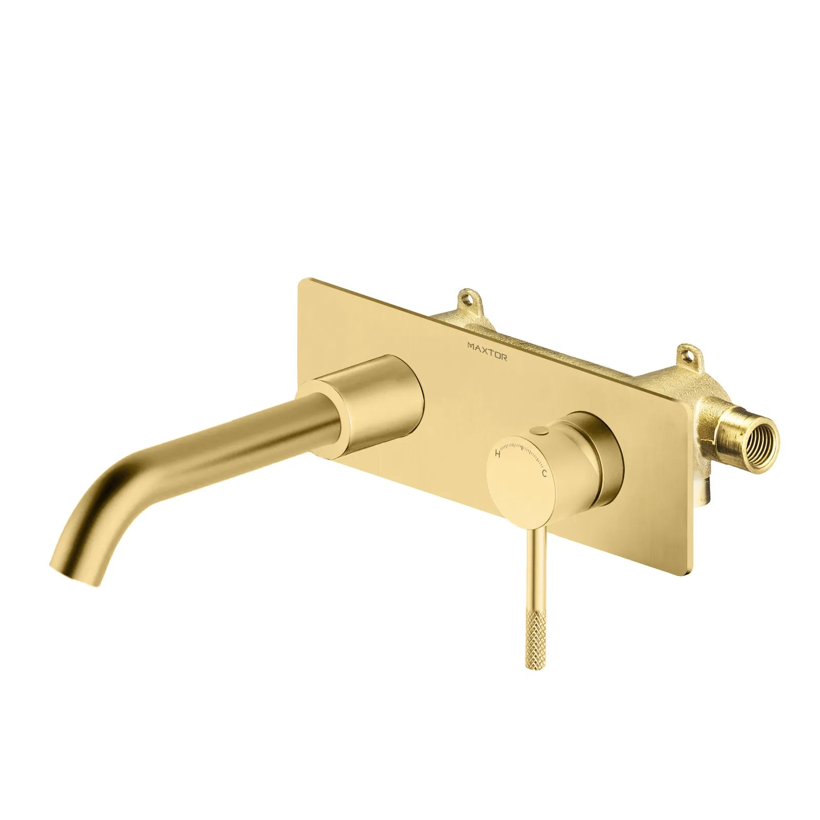 Circular Modern Wall Mount Single Lever Basin Mixer AB002104 Brushed Gold