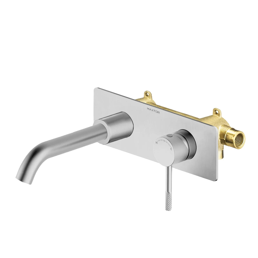Circular Modern Wall Mount Single Lever Basin Mixer AB002104 Brushed Nickel