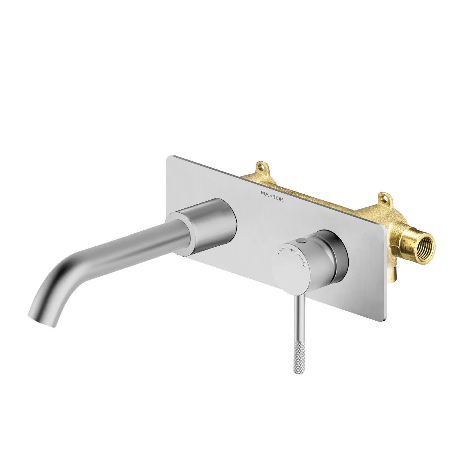 Circular Modern Wall Mount Single Lever Basin Mixer AB002104 Brushed Nickel