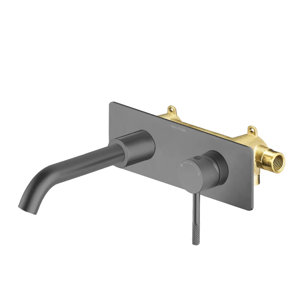 Circular Modern Wall Mount Single Lever Basin Mixer AB002104 Brushed Gun Metal