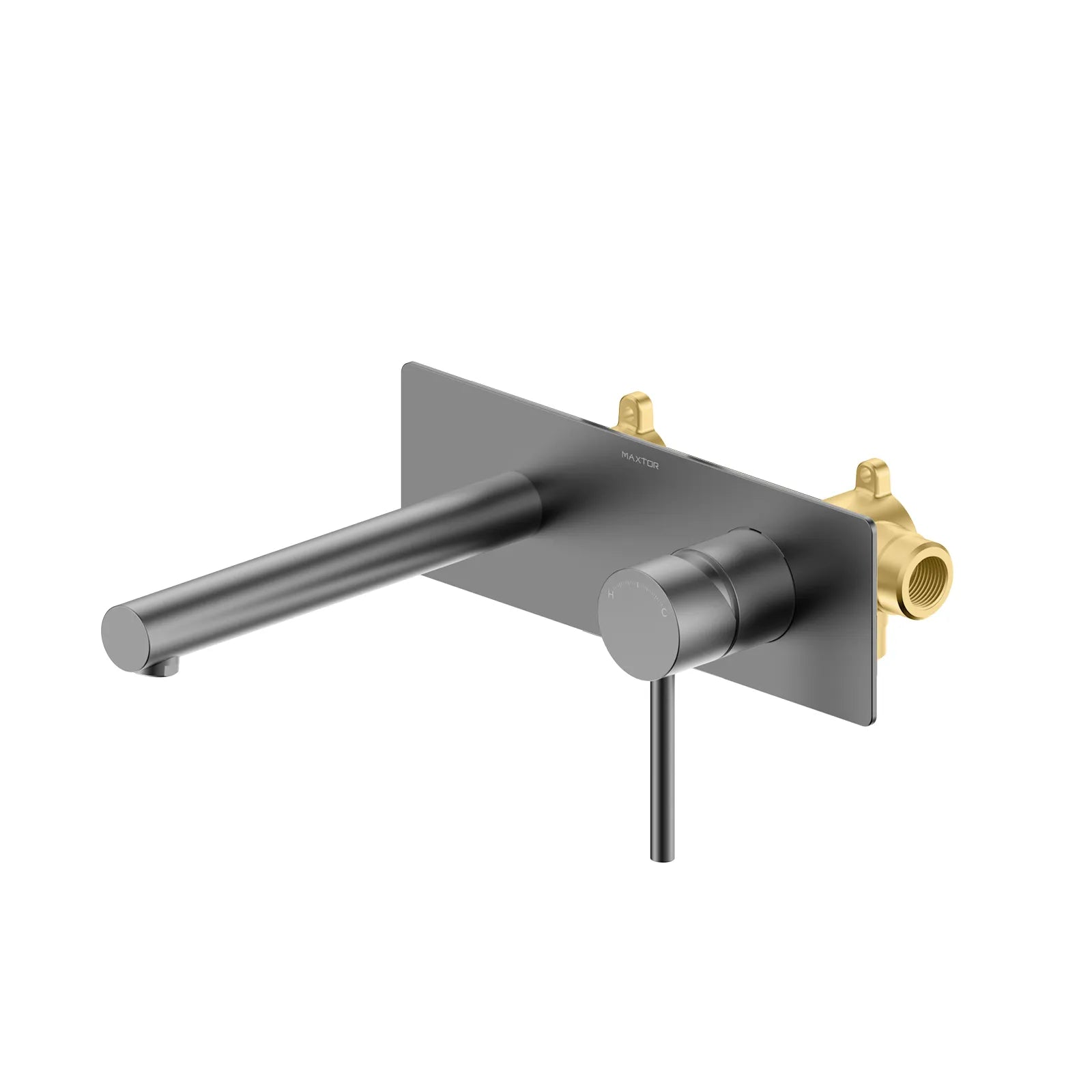Maxtor Wall Mounted Basin Faucet – Solid Brass | CITEC Cartridge | Neoperl Aerator-AB002105 Brushed Gun Metal