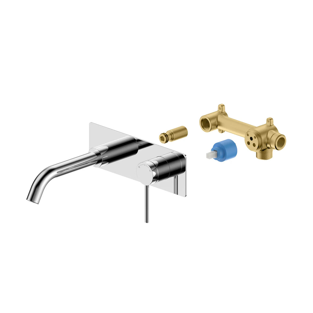 Wall Mounted Basin Faucet – Solid Brass Concealed Vanity Mixer-AB002106 Chrome