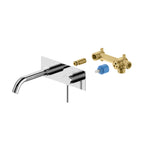 Wall Mounted Basin Faucet – Solid Brass Concealed Vanity Mixer-AB002106 Chrome