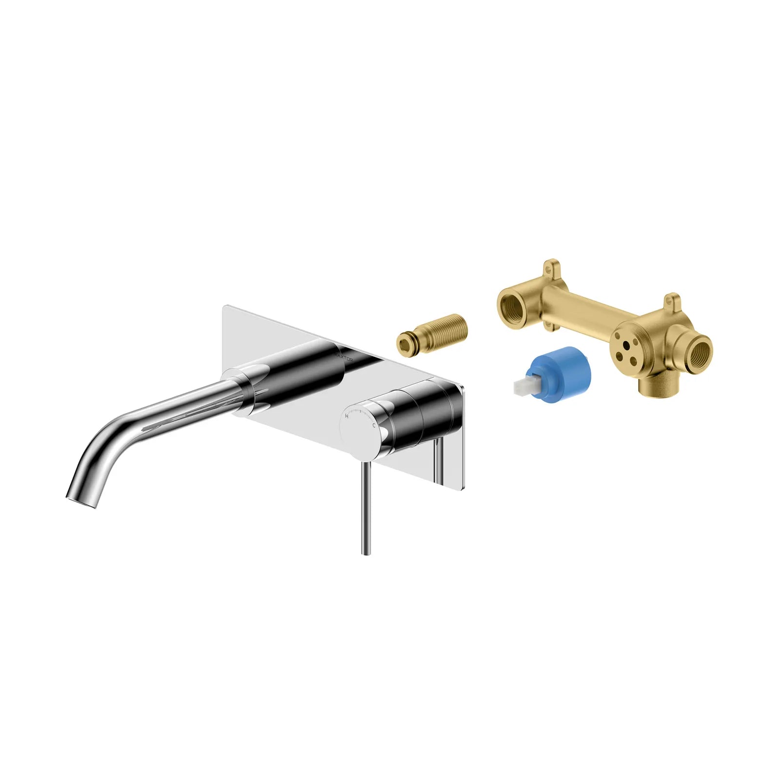 Wall Mounted Basin Faucet – Solid Brass Concealed Vanity Mixer-AB002106 Chrome