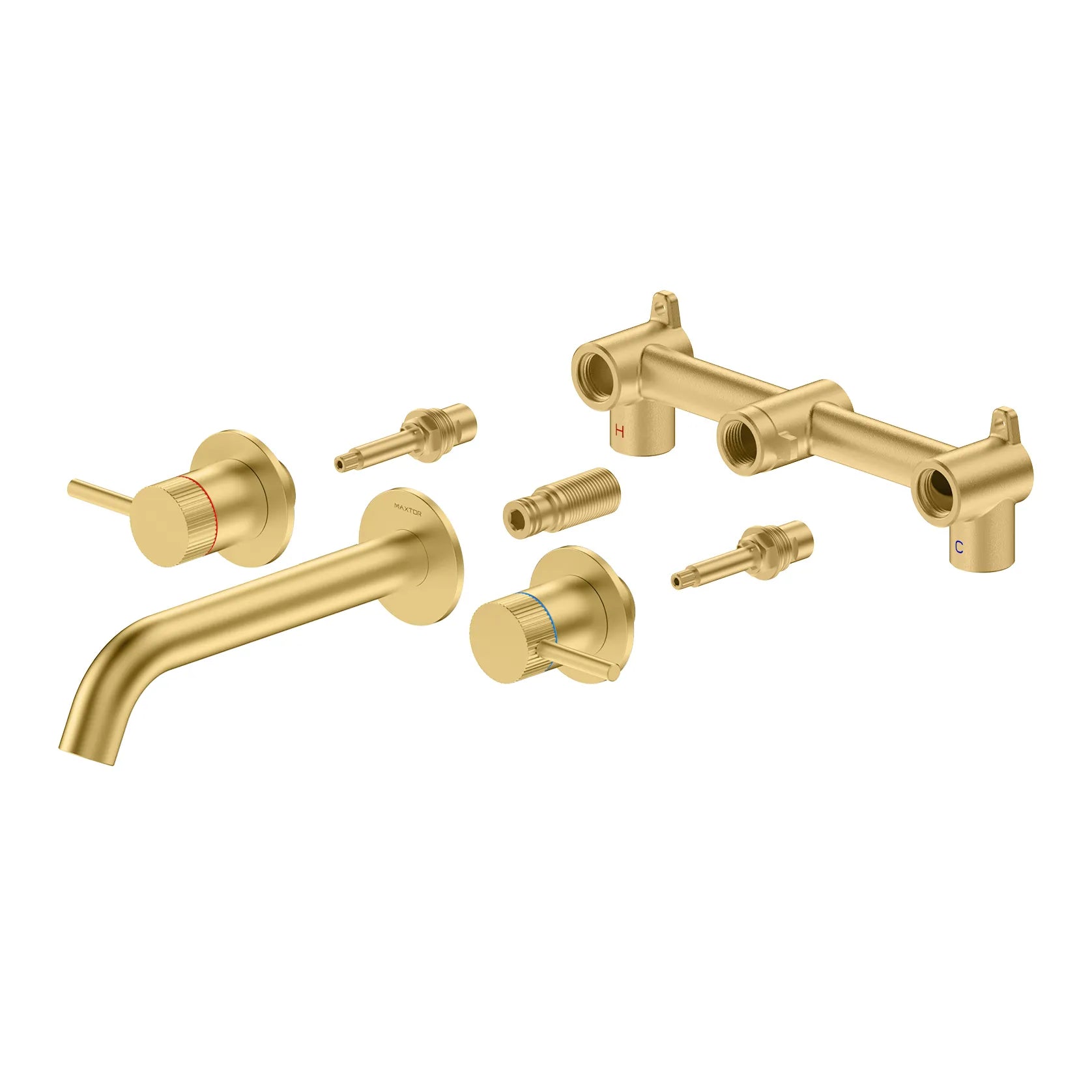 Two Handle Wall Mounted Bathroom Basin / Bathtub Faucet – X-Circular – AB002131