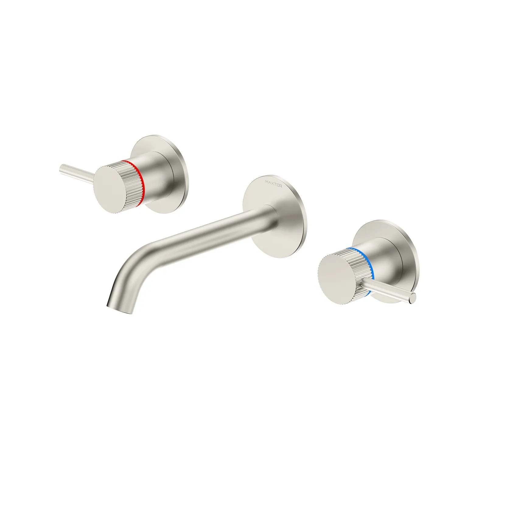 Two Handle Wall Mounted Bathroom Basin / Bathtub Faucet – X-Circular – AB002131 Brushed Nickel
