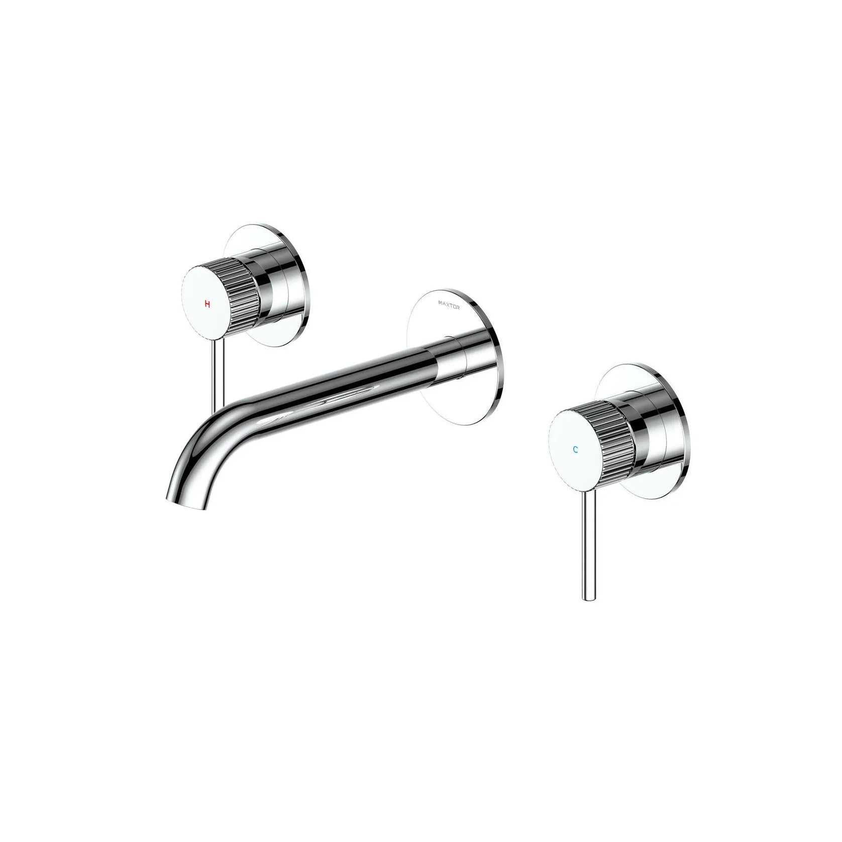 Two Handle Wall Mounted Bathroom Basin / Bathtub Faucet – X-Circular – AB002131 Chrome