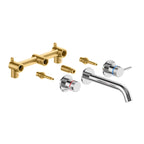 Two Handle Wall Mounted Bathroom Basin / Bathtub Faucet – X-Circular – AB002131