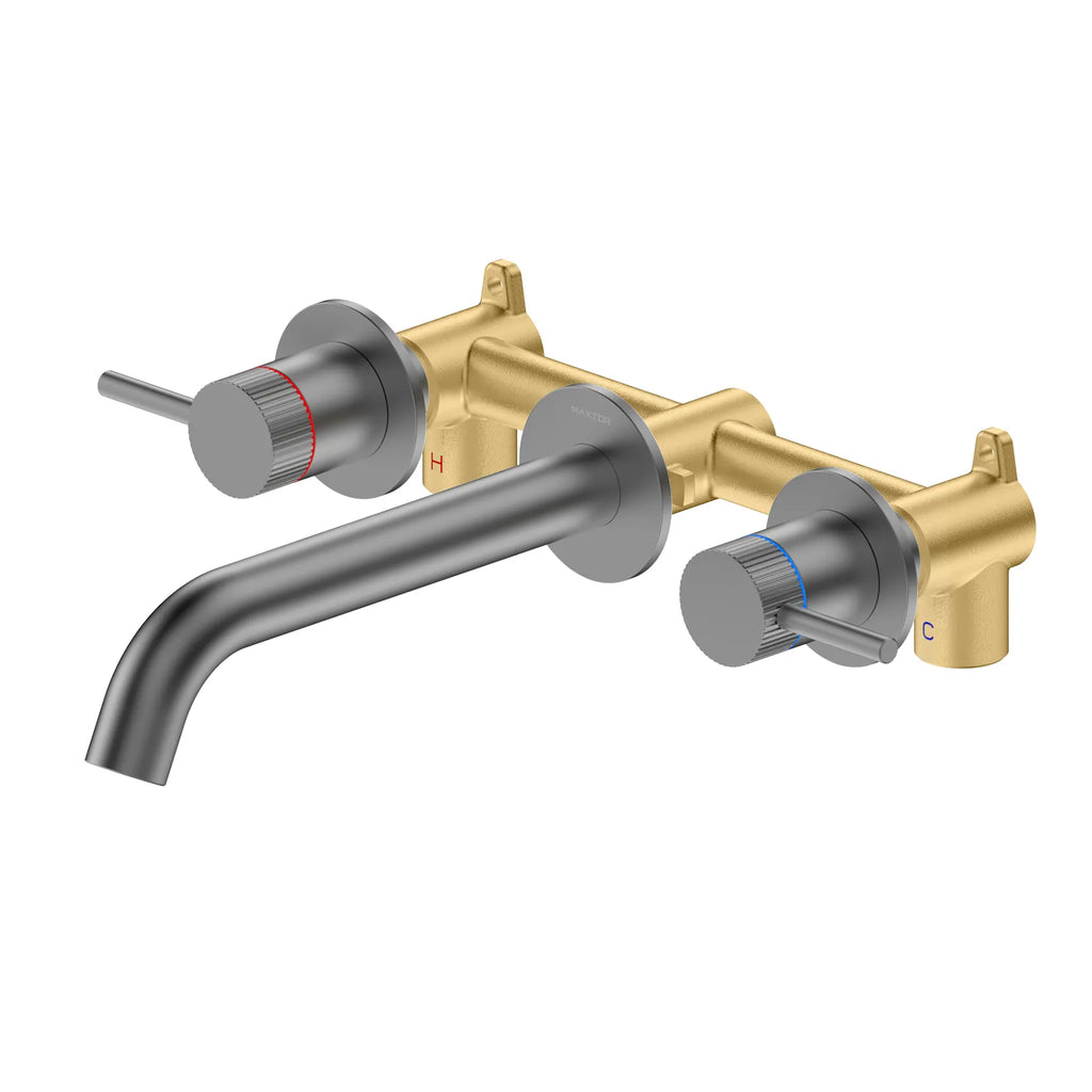 Two Handle Wall Mounted Bathroom Basin / Bathtub Faucet – X-Circular – AB002131