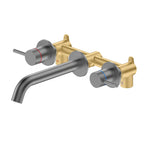 Two Handle Wall Mounted Bathroom Basin / Bathtub Faucet – X-Circular – AB002131