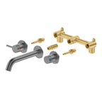 Two Handle Wall Mounted Bathroom Basin / Bathtub Faucet – X-Circular – AB002131