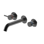 Two Handle Wall Mounted Bathroom Basin / Bathtub Faucet – X-Circular – AB002131 Matte Black