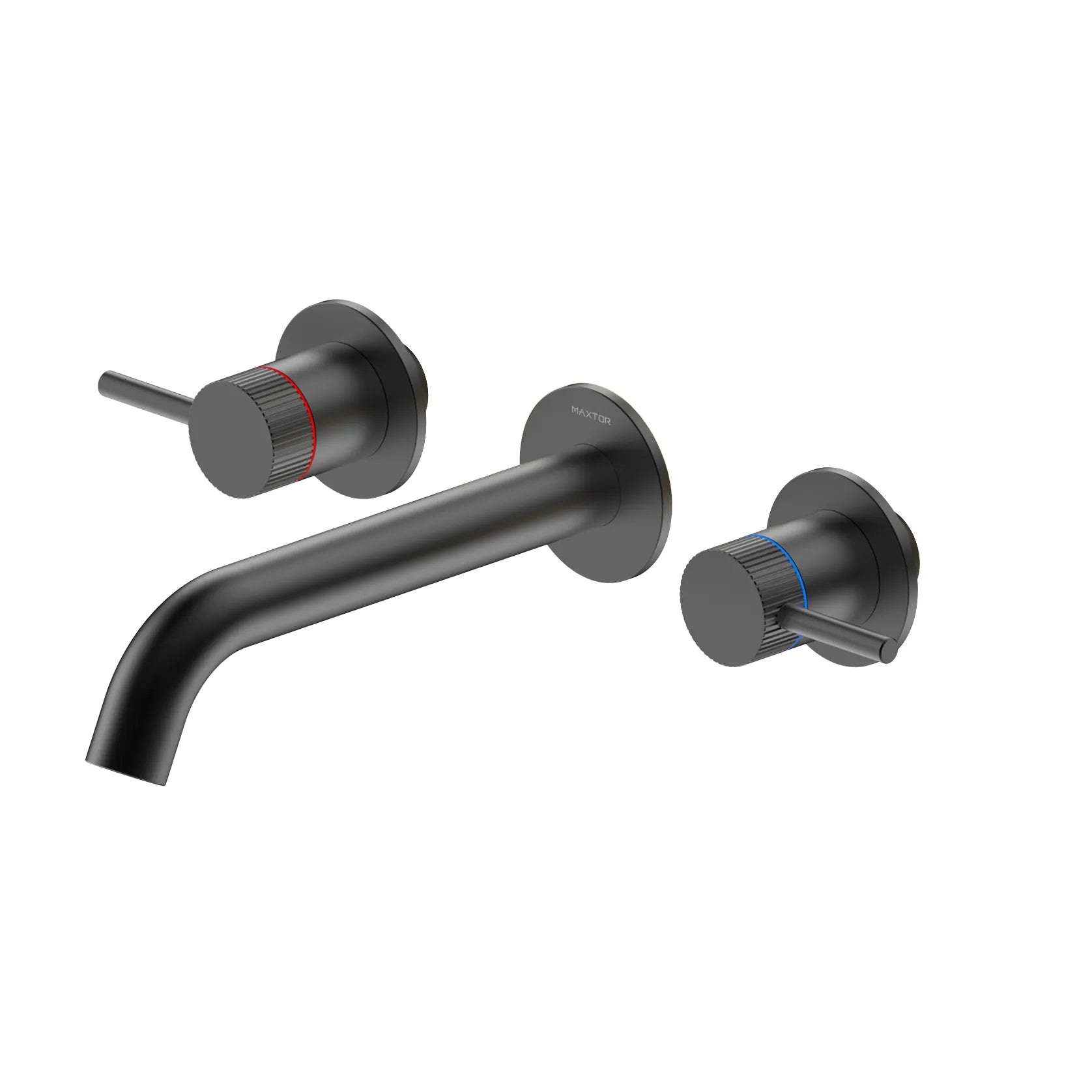 Two Handle Wall Mounted Bathroom Basin / Bathtub Faucet – X-Circular – AB002131 Matte Black