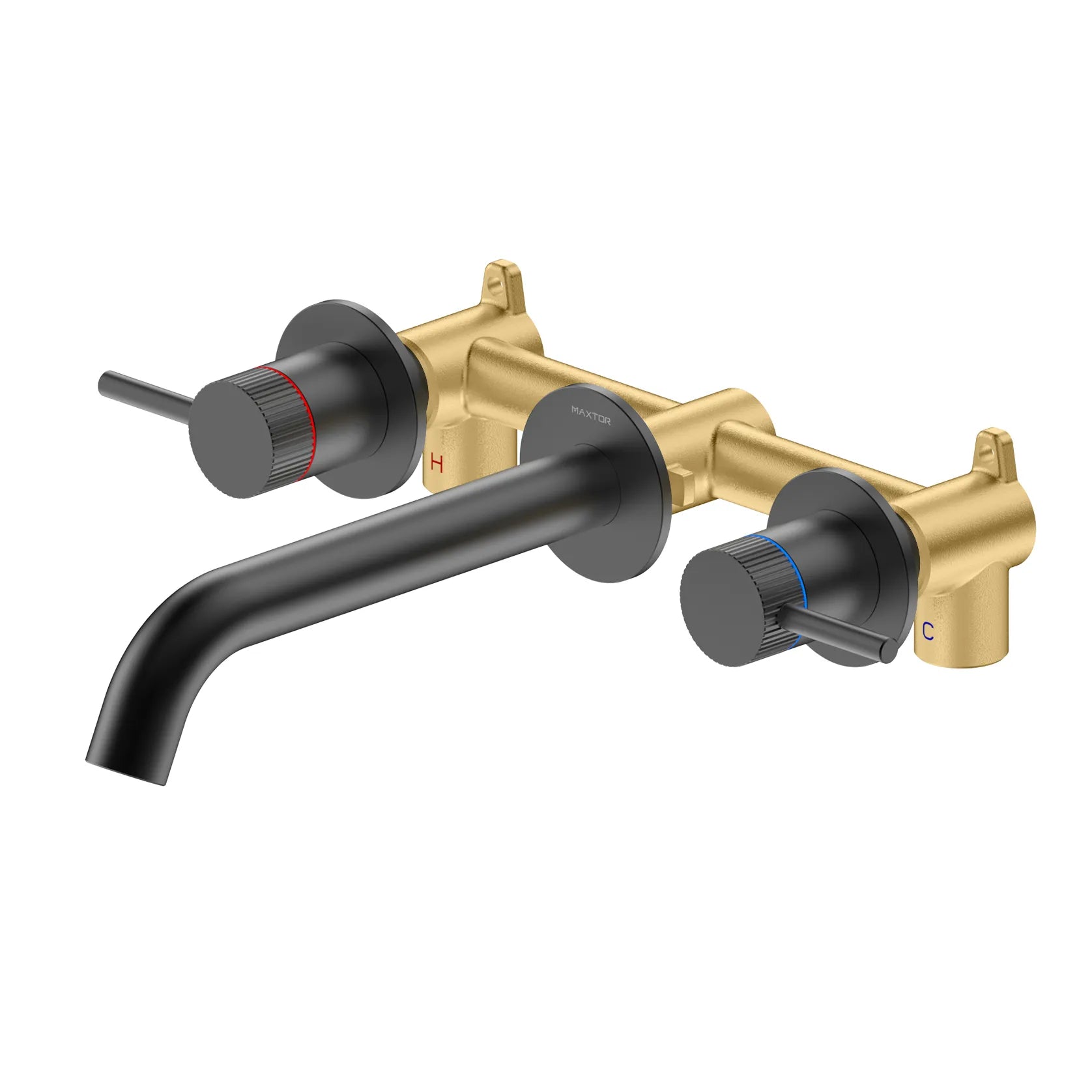 Two Handle Wall Mounted Bathroom Basin / Bathtub Faucet – X-Circular – AB002131