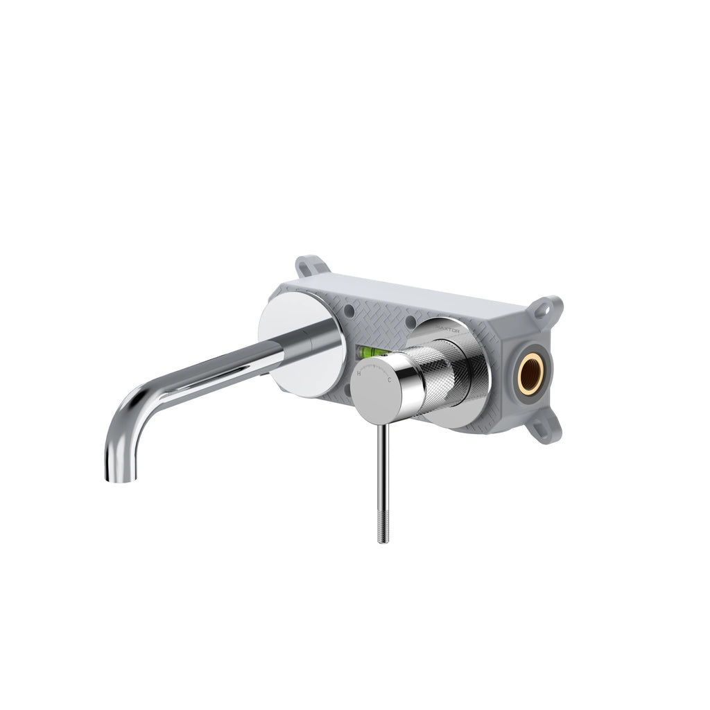Wall Mounted Bathroom Basin Faucet with Box & 200mm Spout Reach MAXTOR-AB002133 Chrome