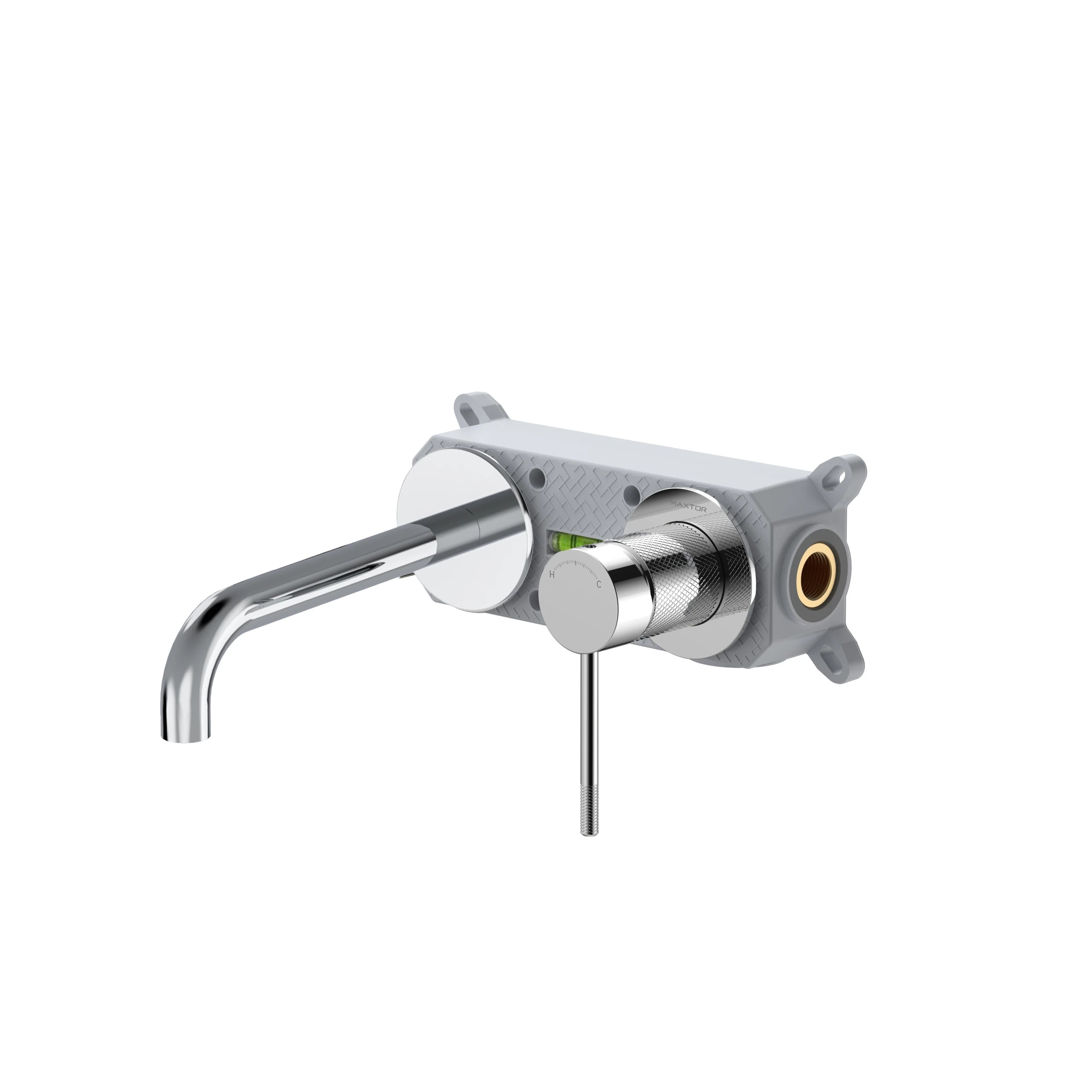 Wall Mounted Bathroom Basin Faucet with Box & 200mm Spout Reach MAXTOR-AB002133 Chrome