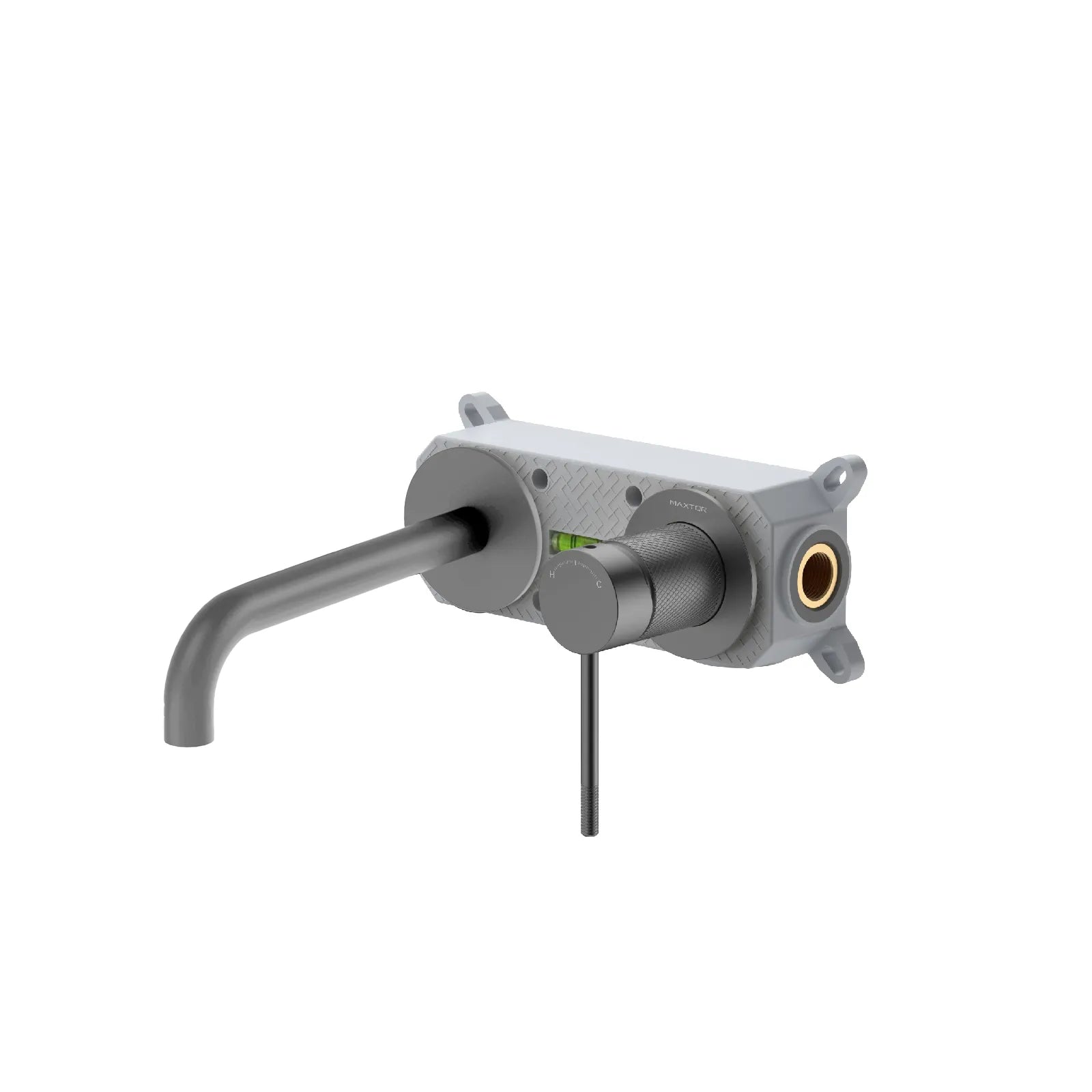 Wall Mounted Bathroom Basin Faucet with Box & 200mm Spout Reach MAXTOR-AB002133 Brushed Gun Metal