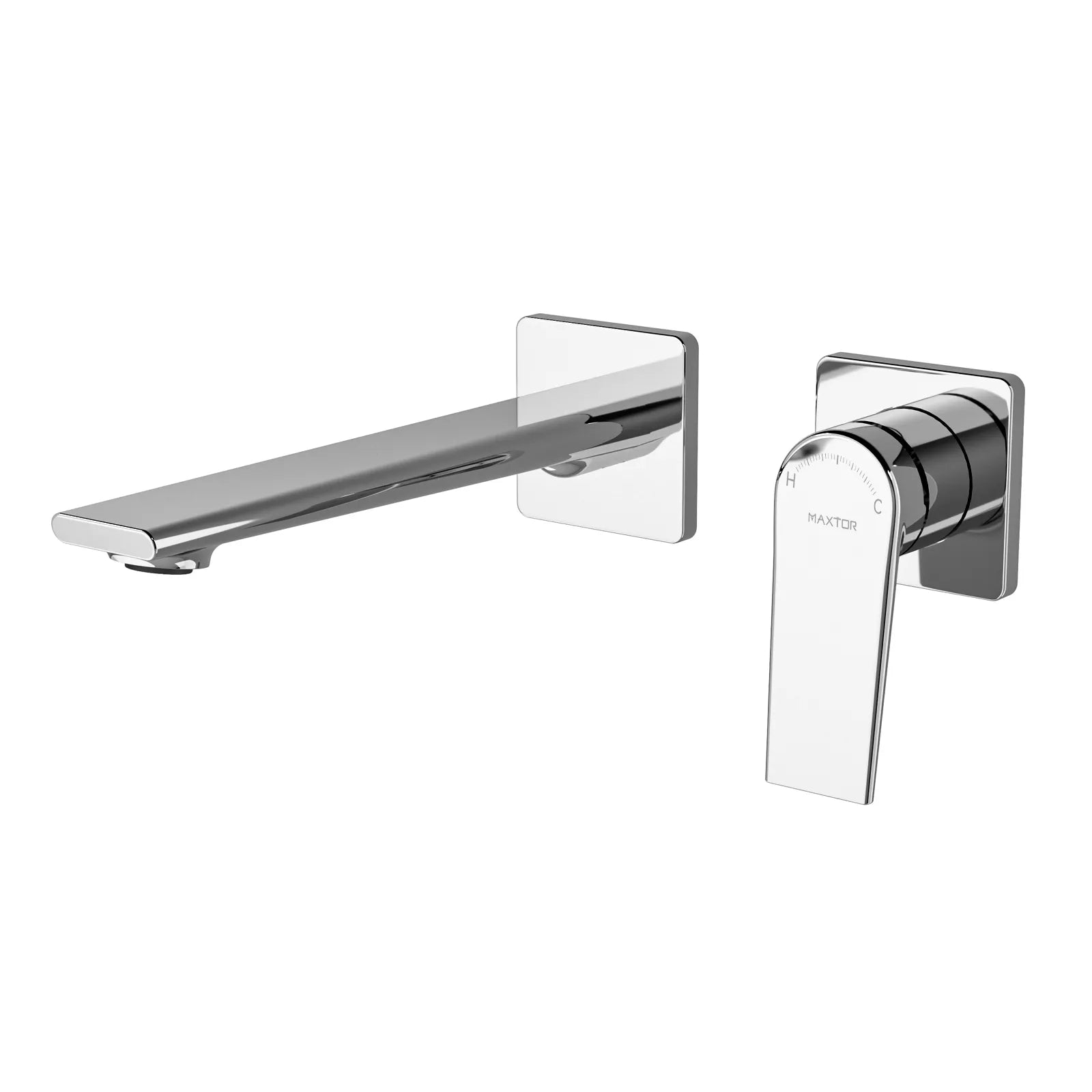 Wall Mounted Bathroom Basin Faucet – 2-Hole Solid Brass Vessel Sink Mixer with Separate Trim-AB002064 Chrome