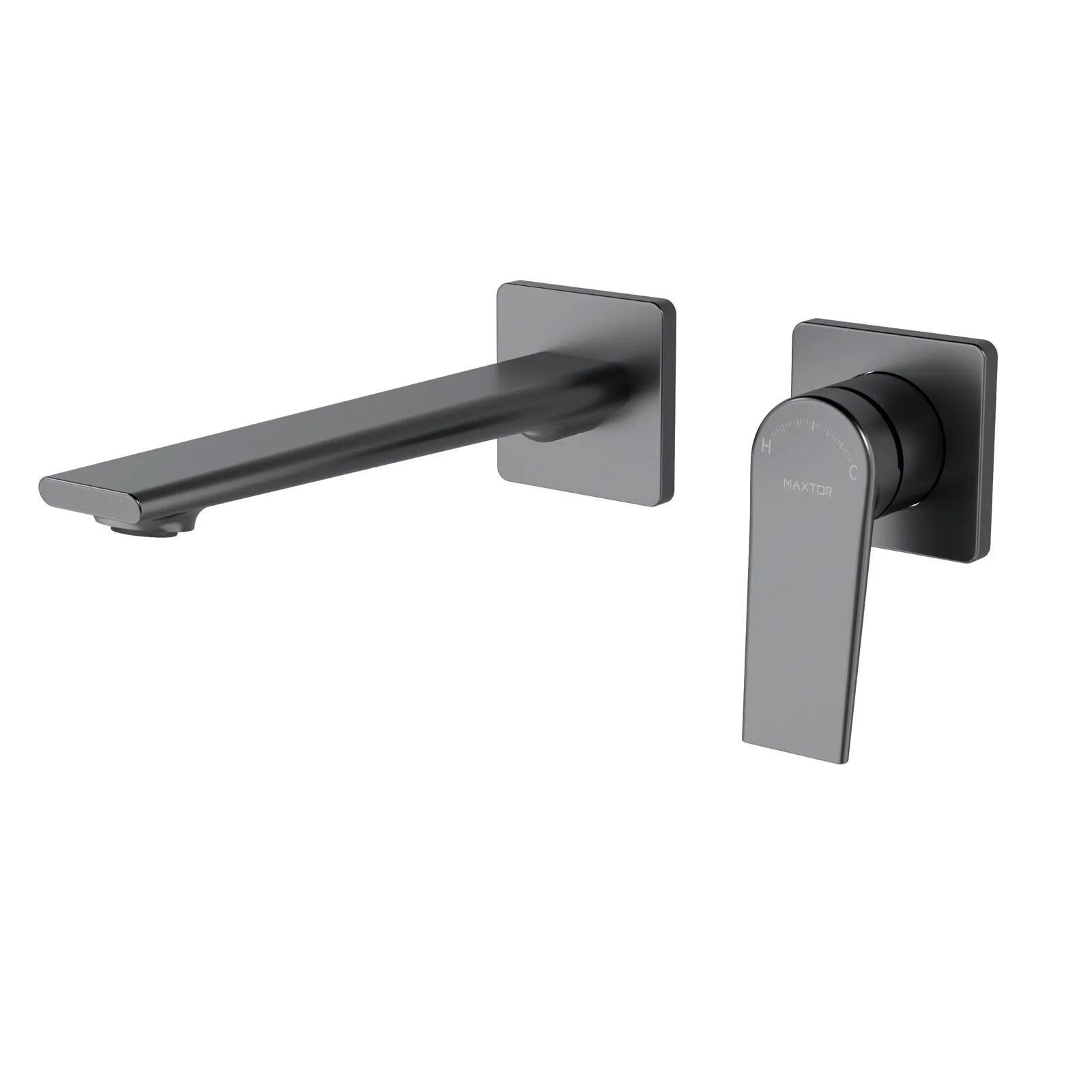 Wall Mounted Bathroom Basin Faucet – 2-Hole Solid Brass Vessel Sink Mixer with Separate Trim-AB002064 Brushed Gun Metal