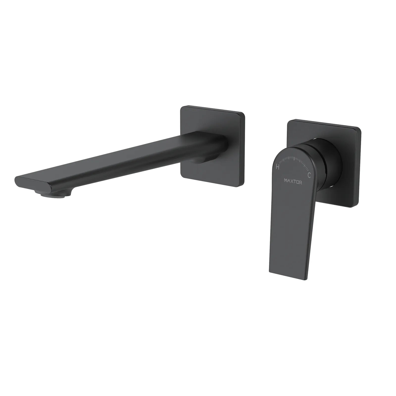 Wall Mounted Bathroom Basin Faucet – 2-Hole Solid Brass Vessel Sink Mixer with Separate Trim-AB002064 Matte Black